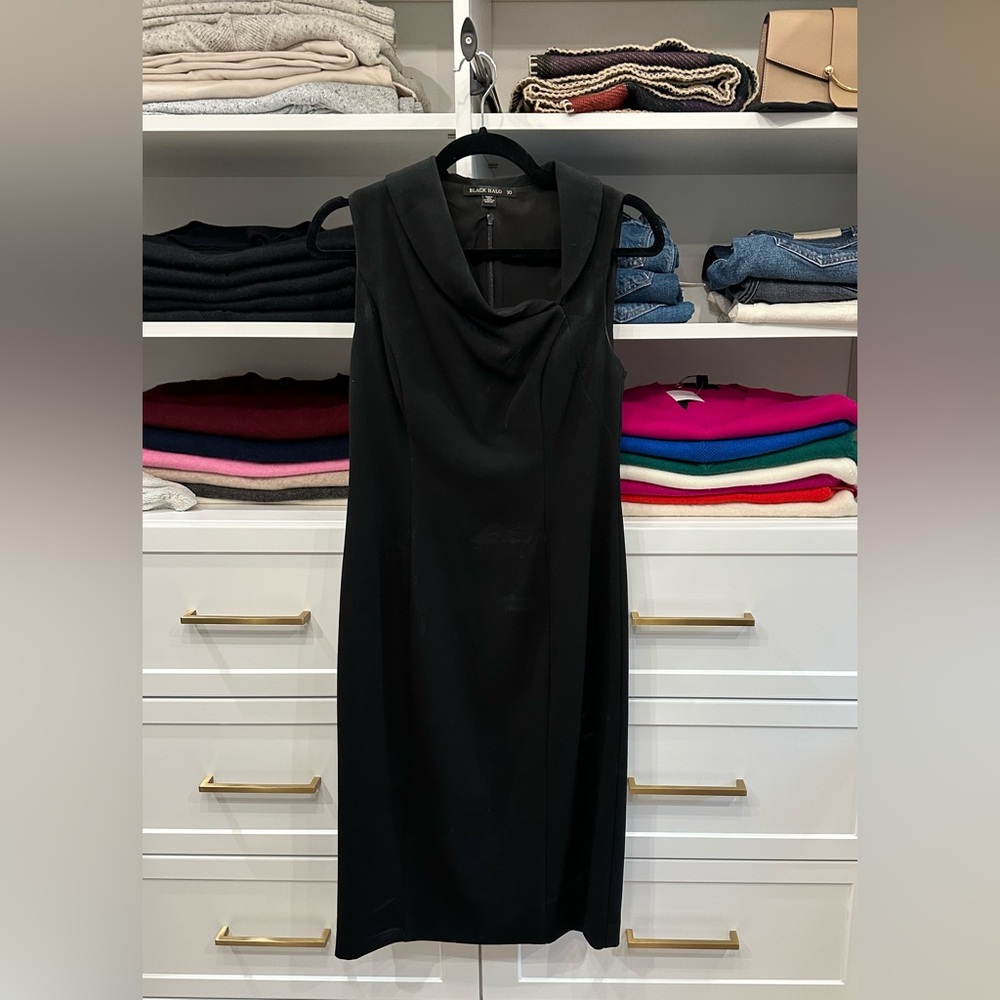 Black Halo black sheath dress SIZE 10